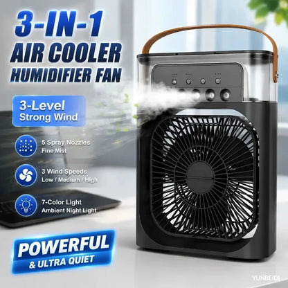 Portable Air Conditioner Fan with LED Light Humidifier