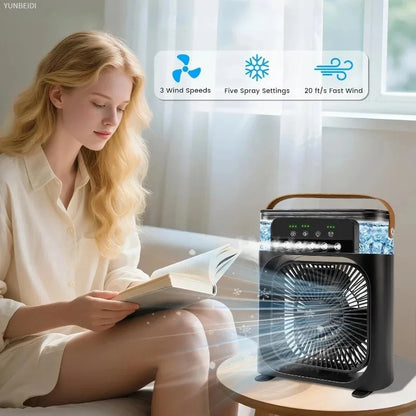 Portable Air Conditioner Fan with LED Light Humidifier