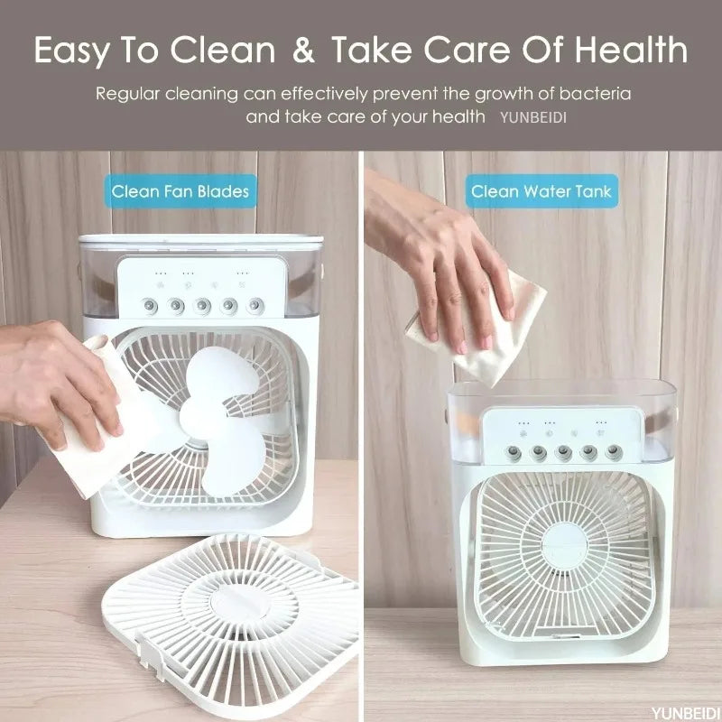Portable Air Conditioner Fan with LED Light Humidifier