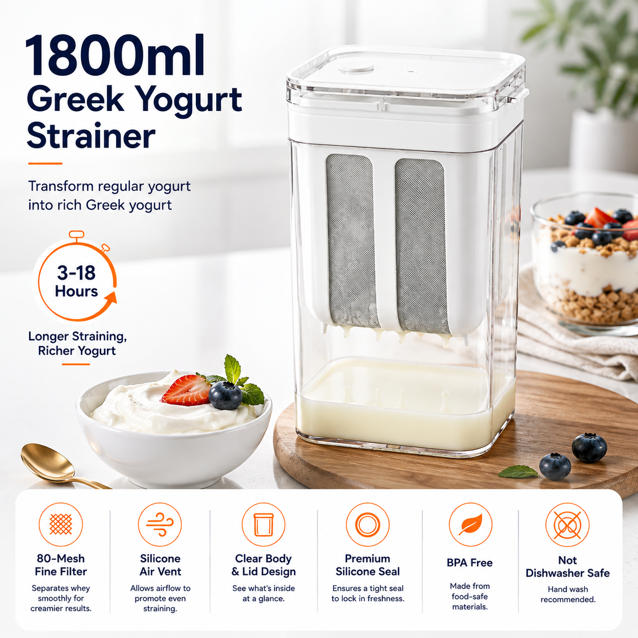 Yogurt Filter Greek Yogurt Strainer Food Strainer Storage Container